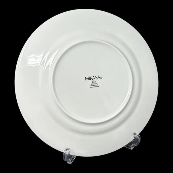 Mikasa Swirl White Bone China Set Of 6 Round Dinner Plates 11 1/4" - Picture 4 of 11